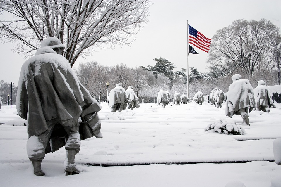 Korean War Memorial Winter Snow