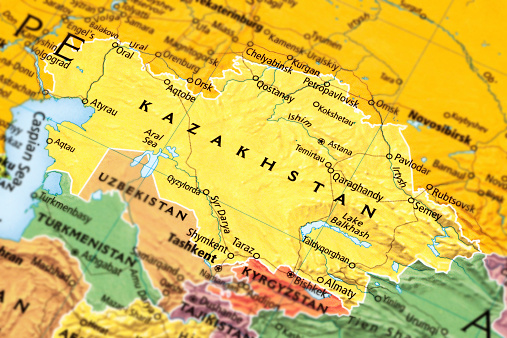 Map of Kazakhstan.